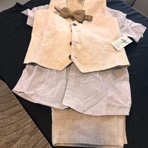 Next Kids Matching Set in Cream and Tan